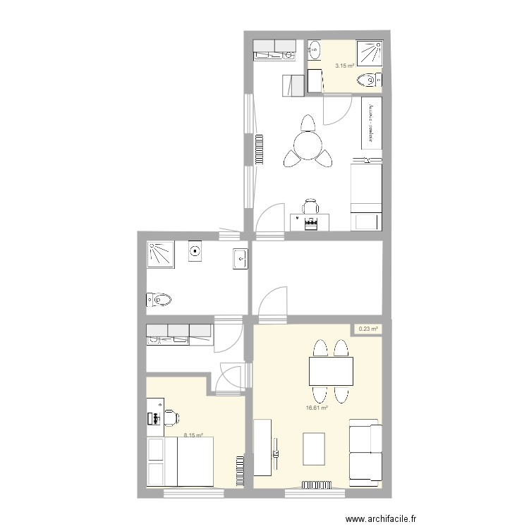 en haut à gauche variante 3. Plan de 0 pièce et 0 m2