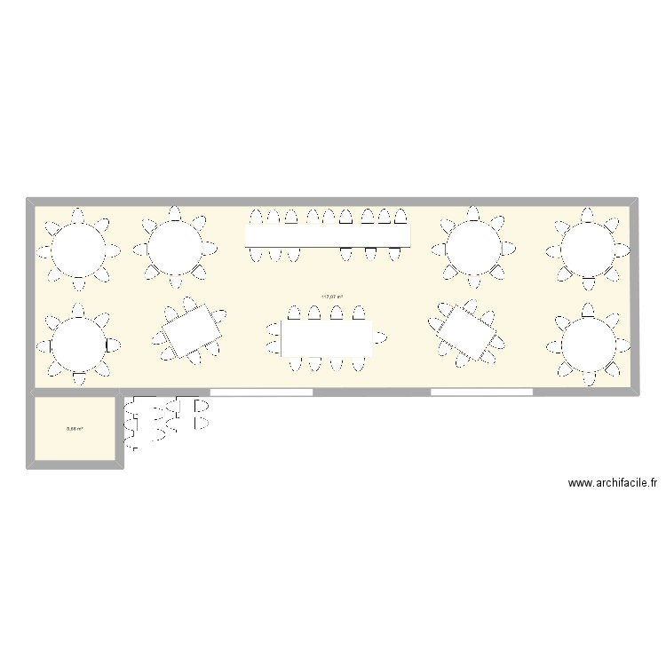 Mariage v4. Plan de 2 pièces et 123 m2