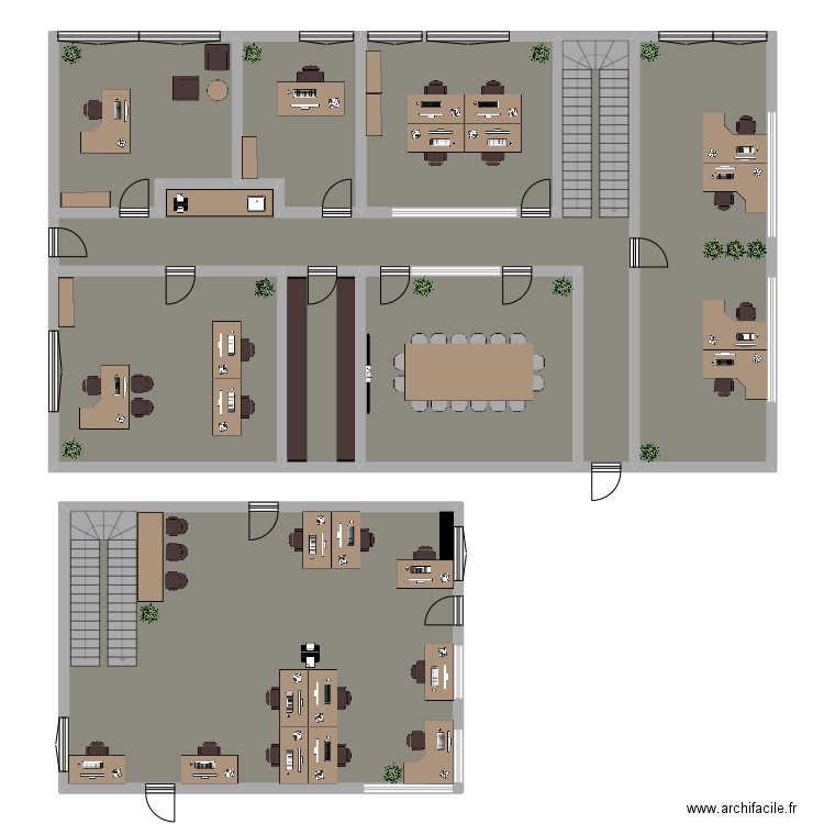 bureau LL. Plan de 9 pièces et 297 m2