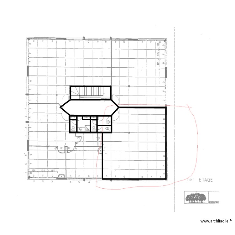 41254 croquis 1er étage. Plan de 7 pièces et 32 m2