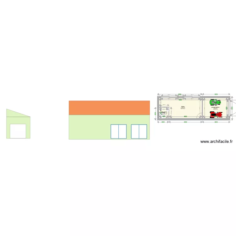 garage atelier. Plan de 