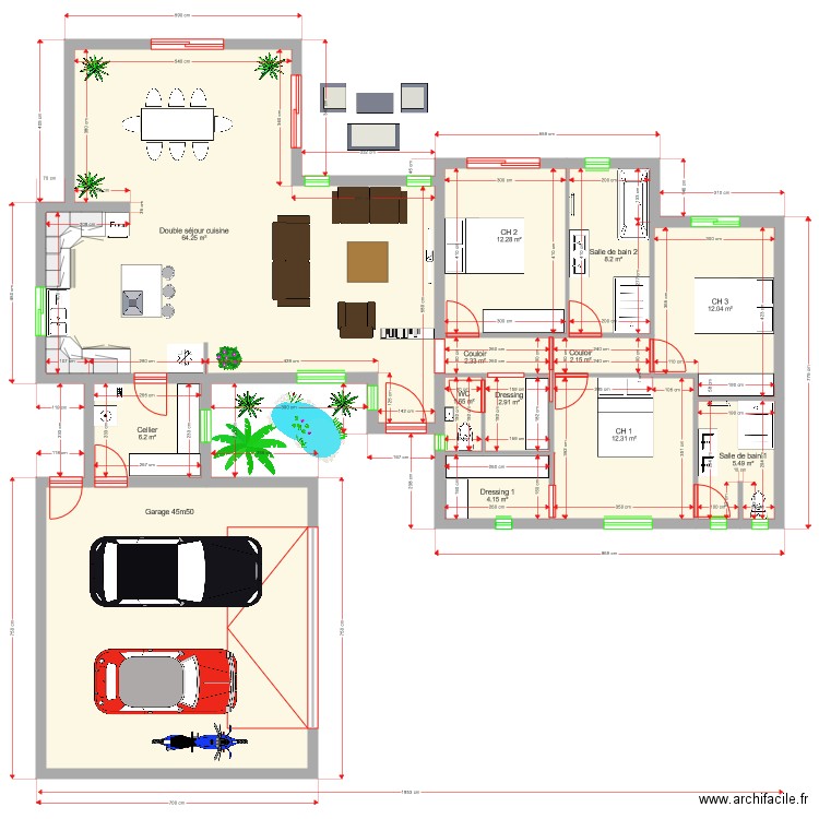 Plan Opaline 3 134 m2. Plan de 0 pièce et 0 m2