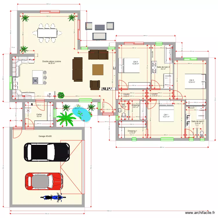 Plan Opaline 3 134 m2. Plan de 
