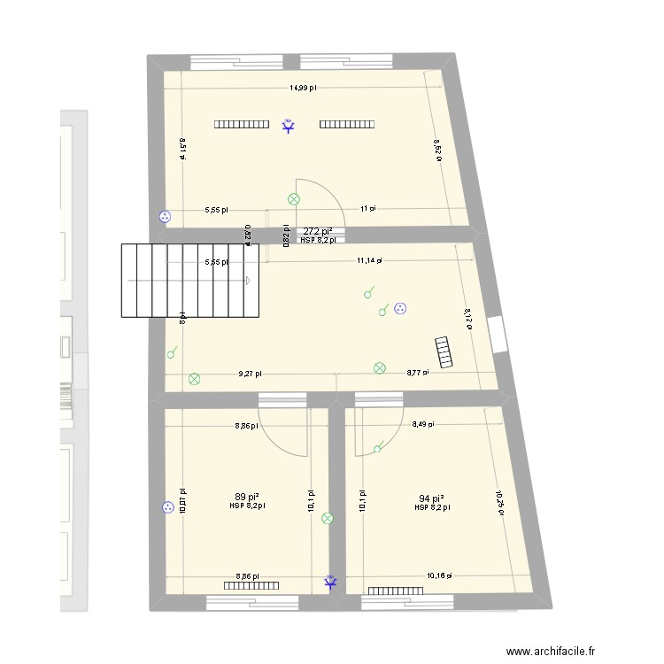 maison. Plan de 15 pièces et 179 m2