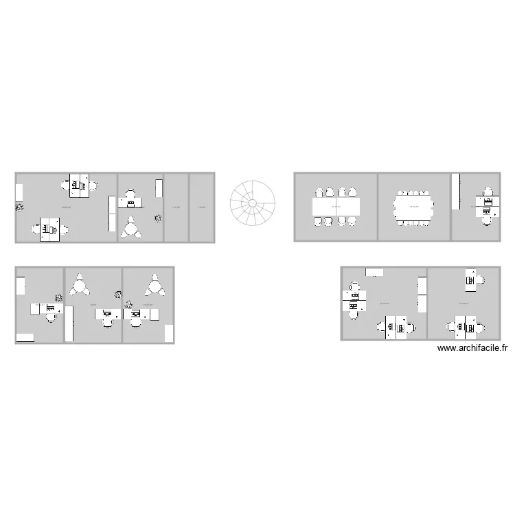 R&eacute;am&eacute;nagement bureaux etage. Plan de 