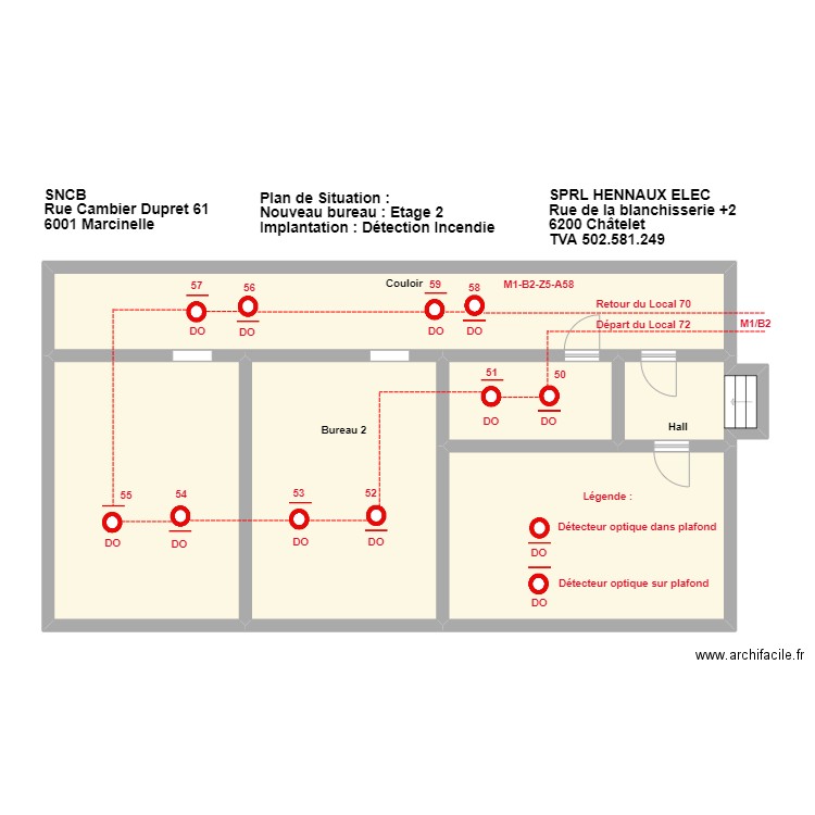 sncb incendie. Plan de 6 pièces et 113 m2