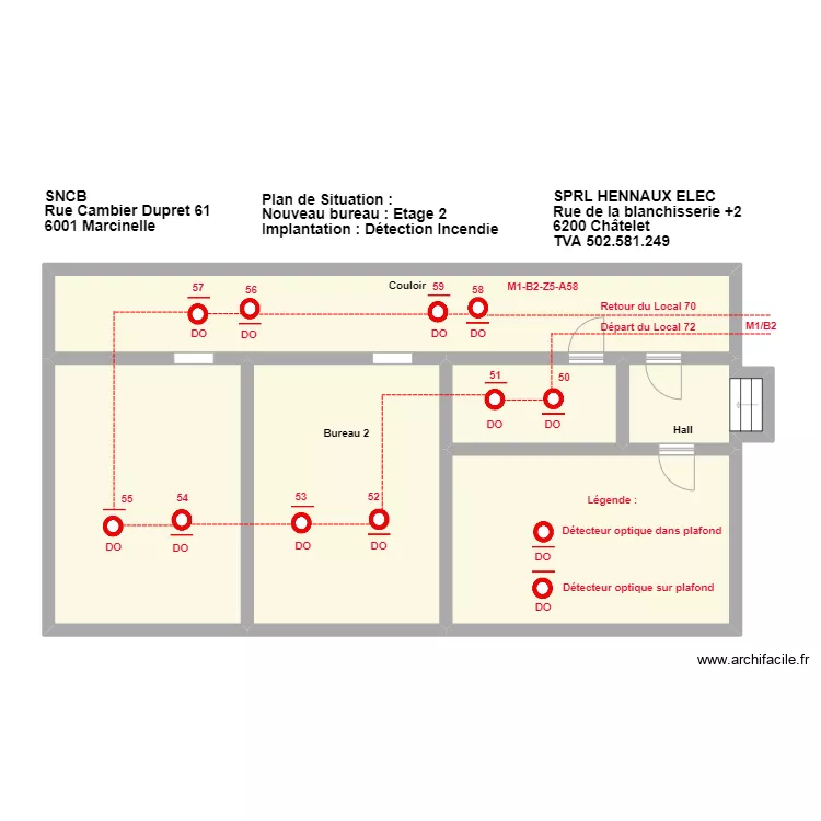 sncb incendie. Plan de 