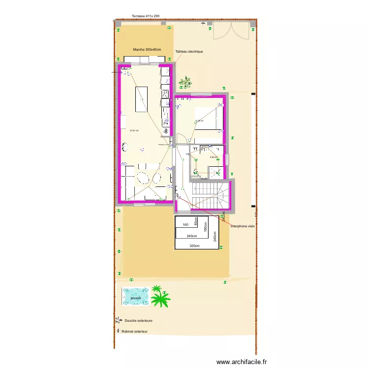 LEROUX Electricit&eacute; rdc. Plan de 