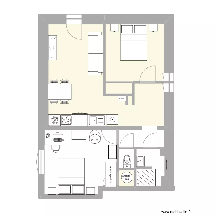 logement 2 partie 1. Plan de 4  et 32 m²