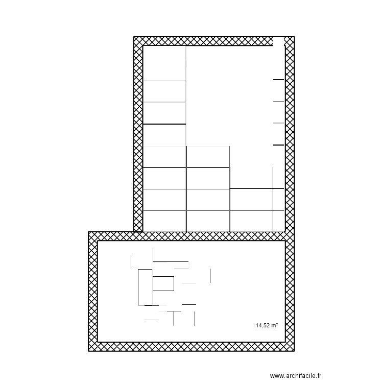 CARRELAGE. Plan de 1 pièce et 15 m2