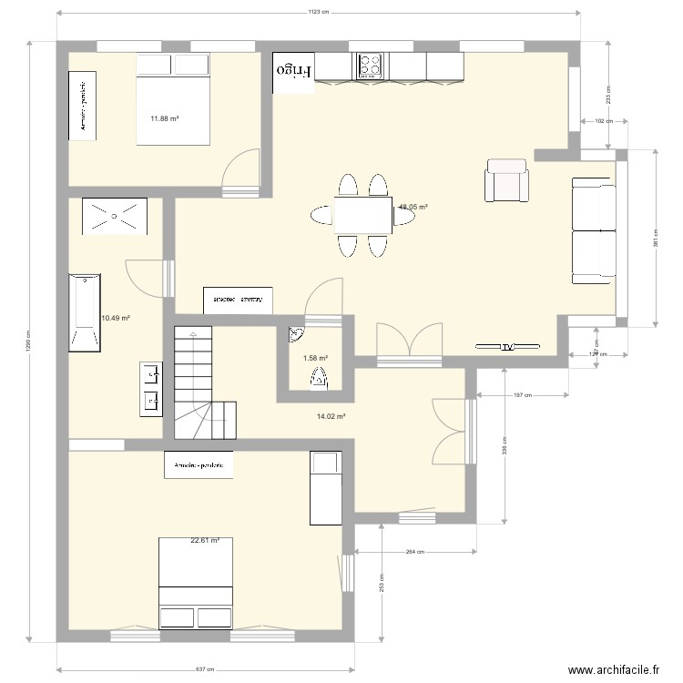Appartement RDC 1. Plan de 0 pièce et 0 m2