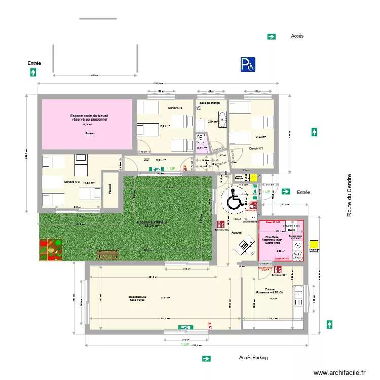 cr&egrave;che Cournon 2. Plan de 