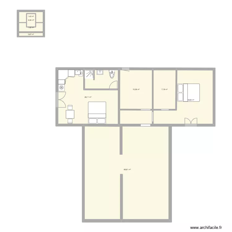 projet casbah. Plan de 9 Pièces et 133 m²