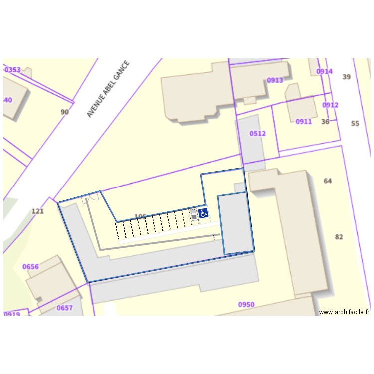83 LA GARDE V2 av Abel Gance STATIONNEMENT. Plan de 1 pièce et 1165 m2