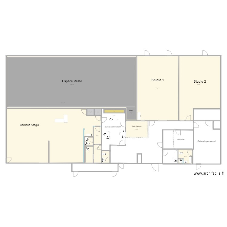 EDNL 2 rez de chaussé mrs 2022. Plan de 26 pièces et 1250 m2