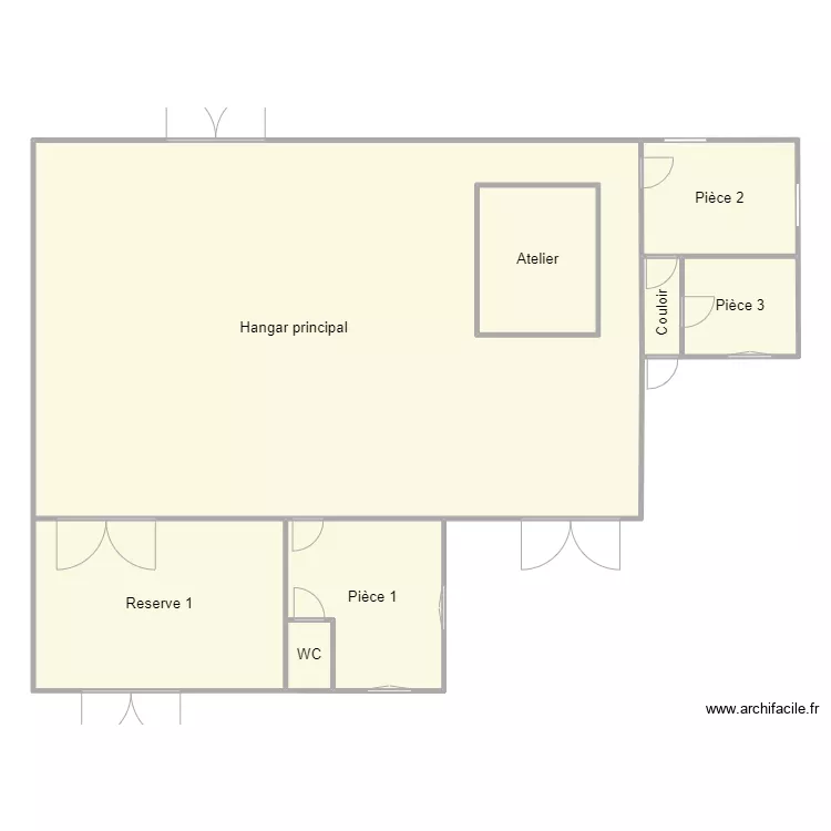 Hangar guecelard rdc. Plan de 