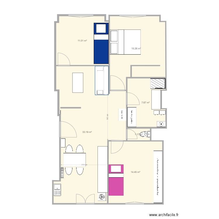 Appartement V1 SDBV2. Plan de 0 pièce et 0 m2