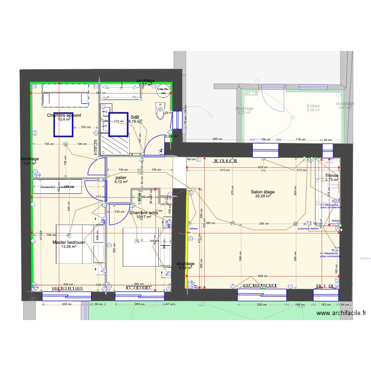 walls and plumber 2021 05. Plan de 21 pièces et 425 m2