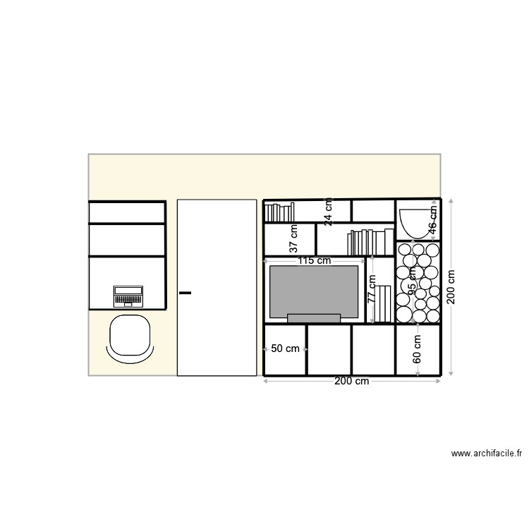 Bibliothèque. Plan de 0 pièce et 0 m2