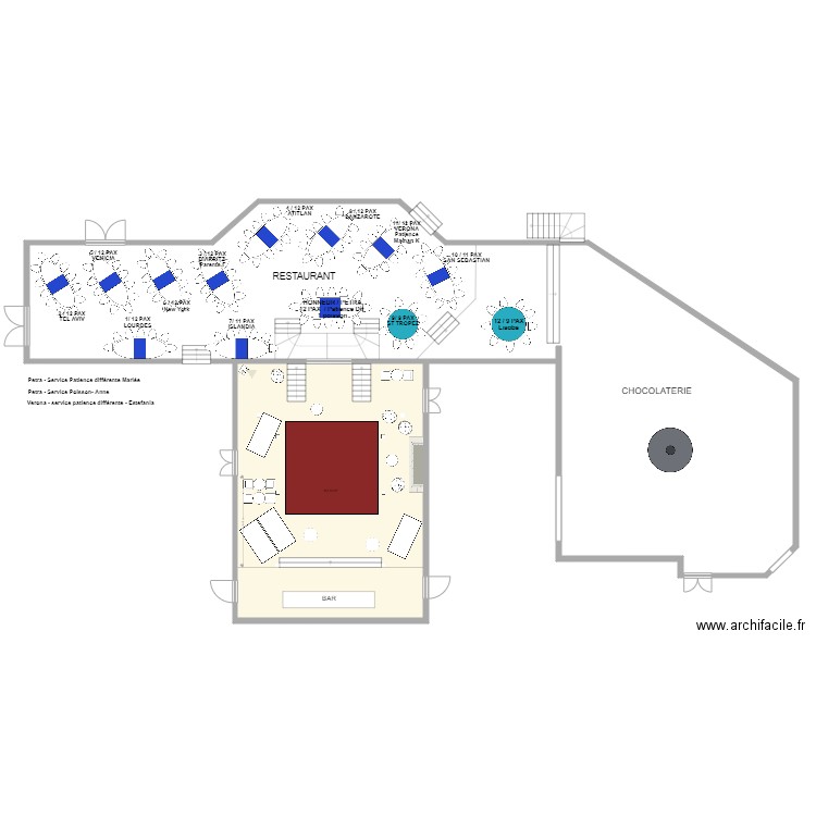 BRINDOS AVEC PLACEMENT TABLE . Plan de 1 pièce et 113 m2