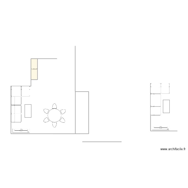 Beaufort. Plan de 1 pièce et 1 m2