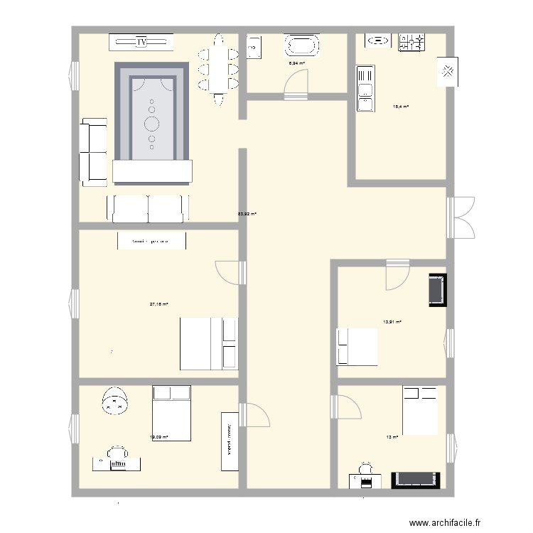 my house 123. Plan de 7 pièces et 179 m2