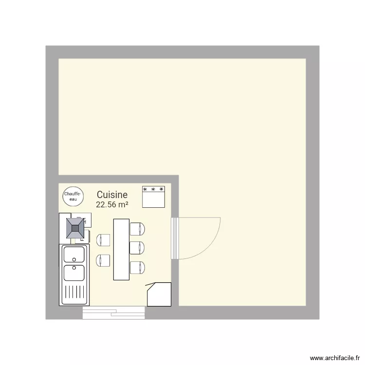 Cuisine extension. Plan de 