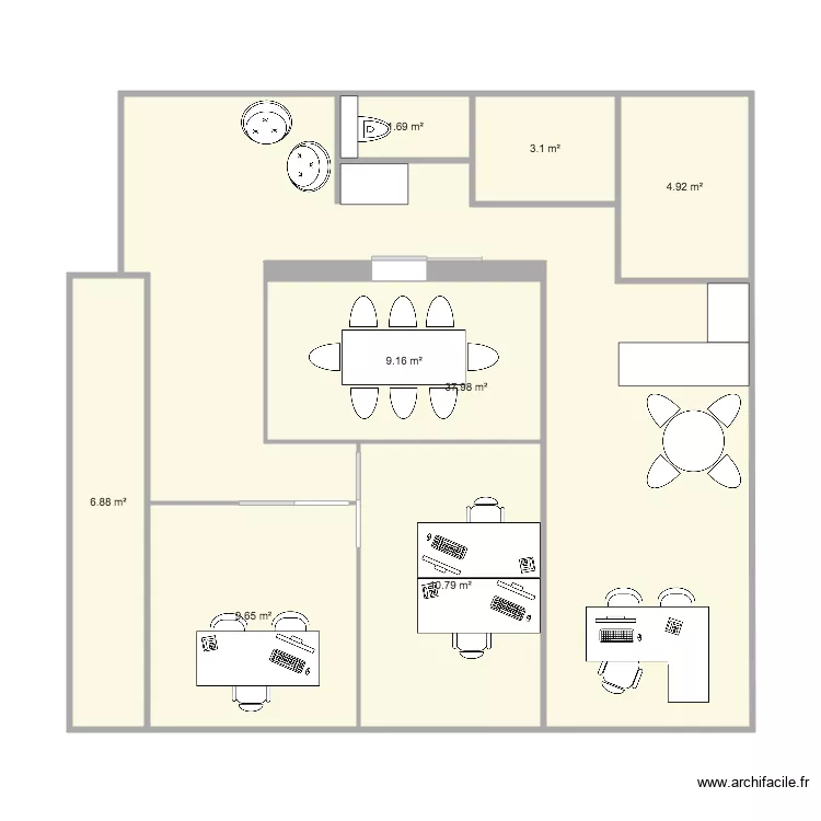 BUREAUX BUGEAUD. Plan de 