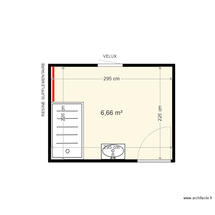 DEVILLERS CARMEN . Plan de 1 pièce et 7 m2