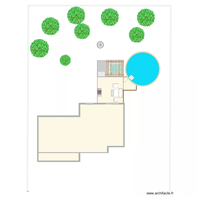 plan balcon spa au fond. Plan de 