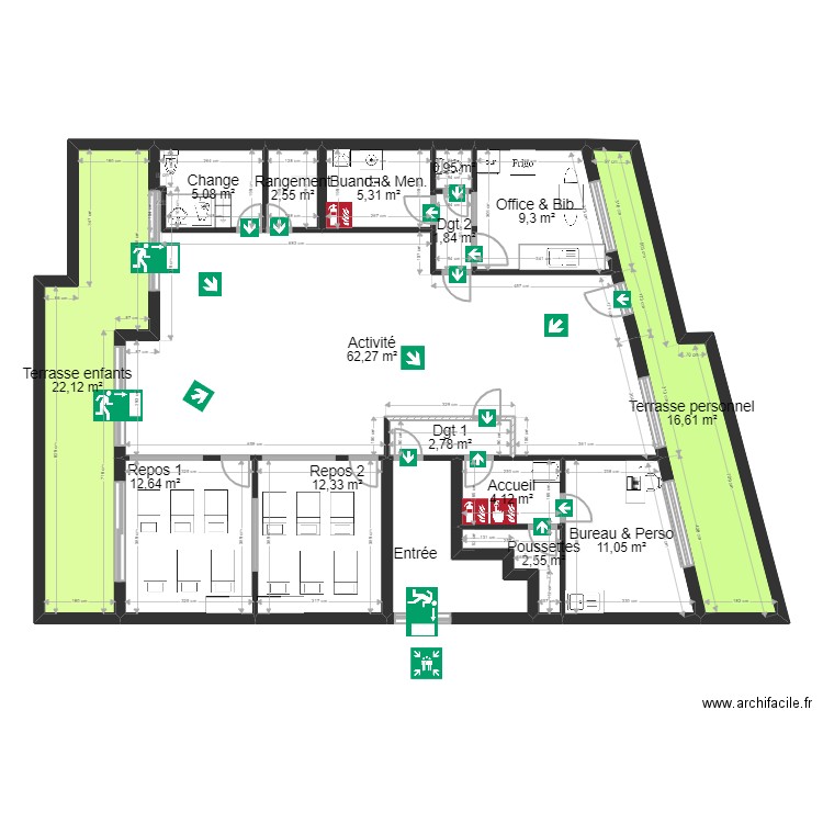 Plan PROJET COCHE VANVES V ArL 100622 evaction. Plan de 16 pièces et 180 m2