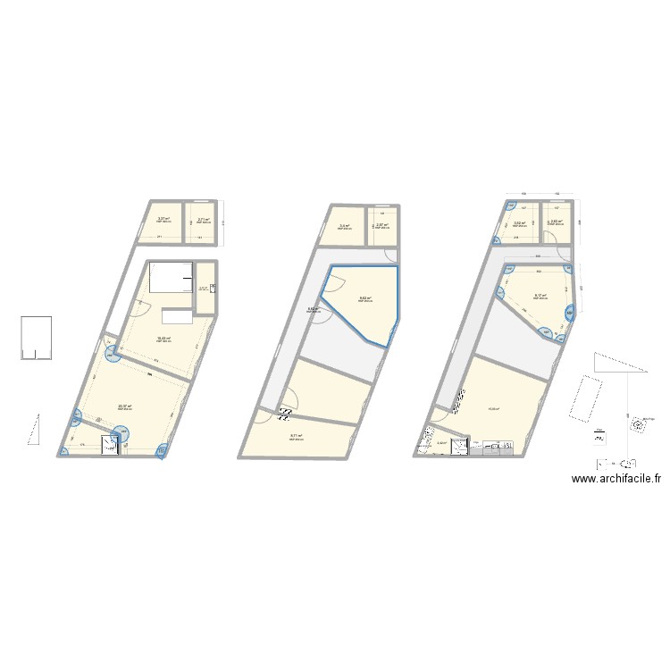 Serbie 2ème cuisine. Plan de 18 pièces et 143 m2