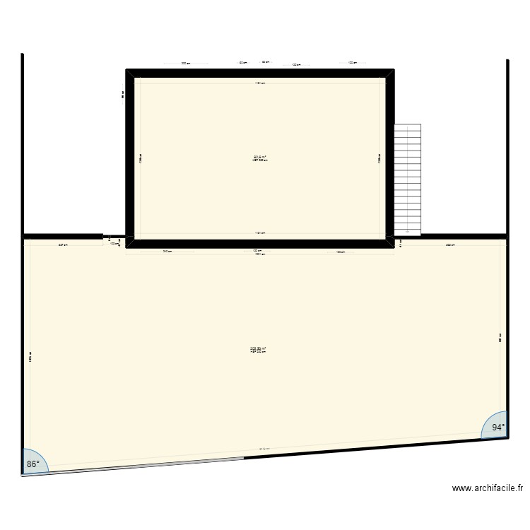 rdc nv. Plan de 2 pièces et 288 m2