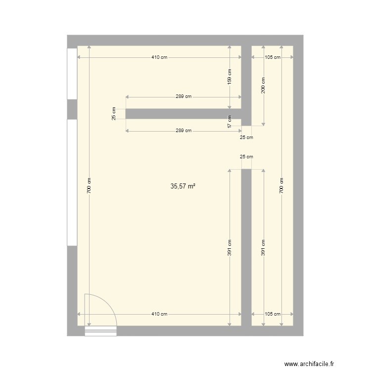 LES SABLONS STUDIO. Plan de 1 pièce et 36 m2