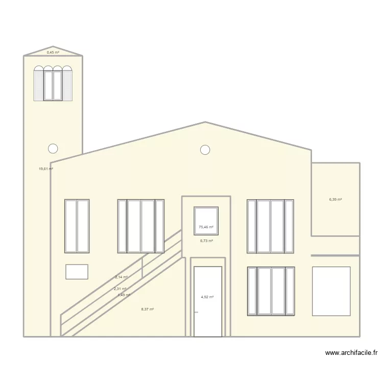 PLAN DE FACADE Ouest projet&eacute; . Plan de 