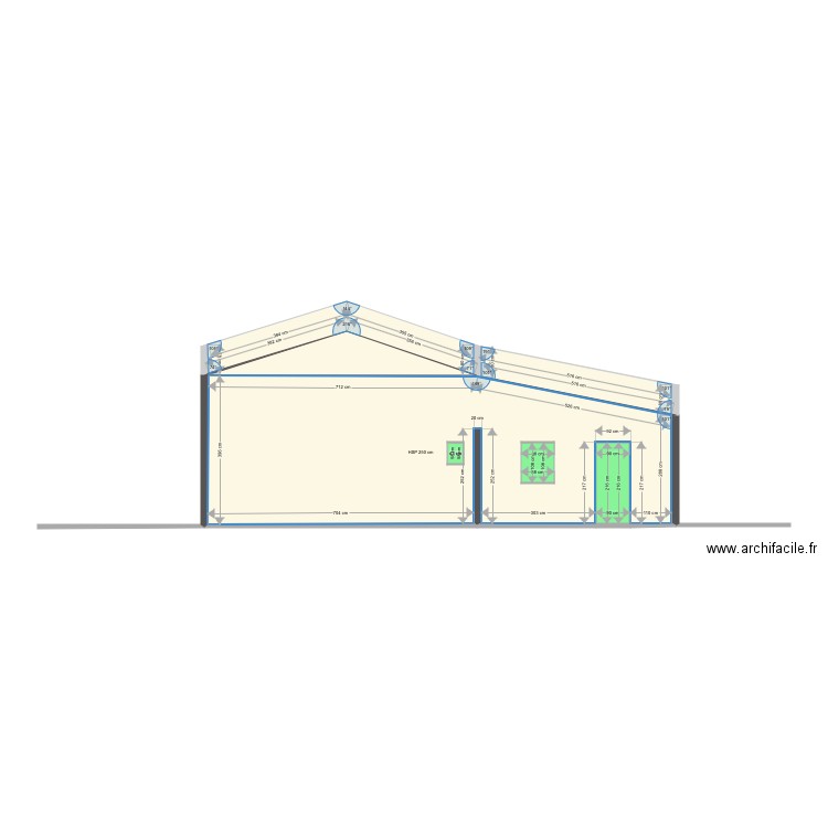 facade ouest. Plan de 0 pièce et 0 m2