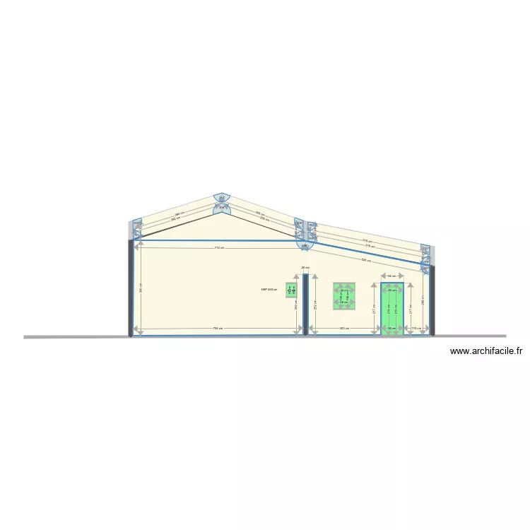 facade ouest. Plan de 