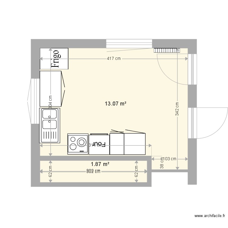 cuisine evelyne. Plan de 0 pièce et 0 m2