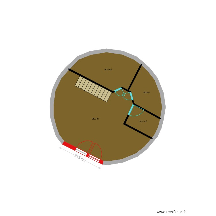 proposition 1 FS. Plan de 4 pièces et 47 m2