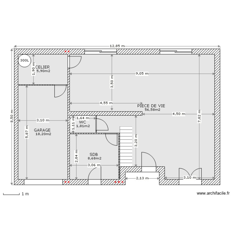 boudin. Plan de 0 pièce et 0 m2