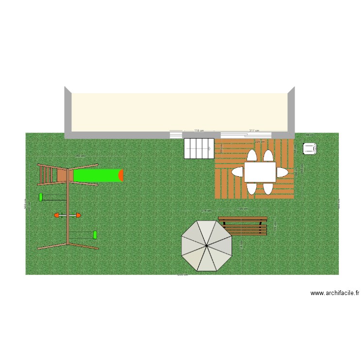 Terrasse Trezhir. Plan de 1 pièce et 13 m2