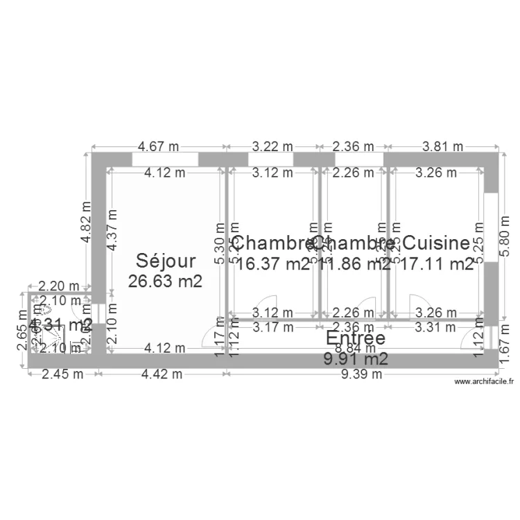 3 pièces 2ème étage arrière ELECTRICITE. Plan de 3 pièces 2ème étage arrière ELECTRICITE. Plan de