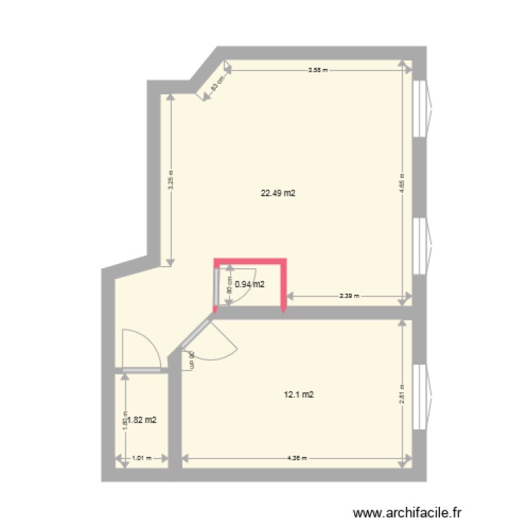 Apr&eacute;s travaux avec Amenagement. Plan de 0 pièce et 0 m2