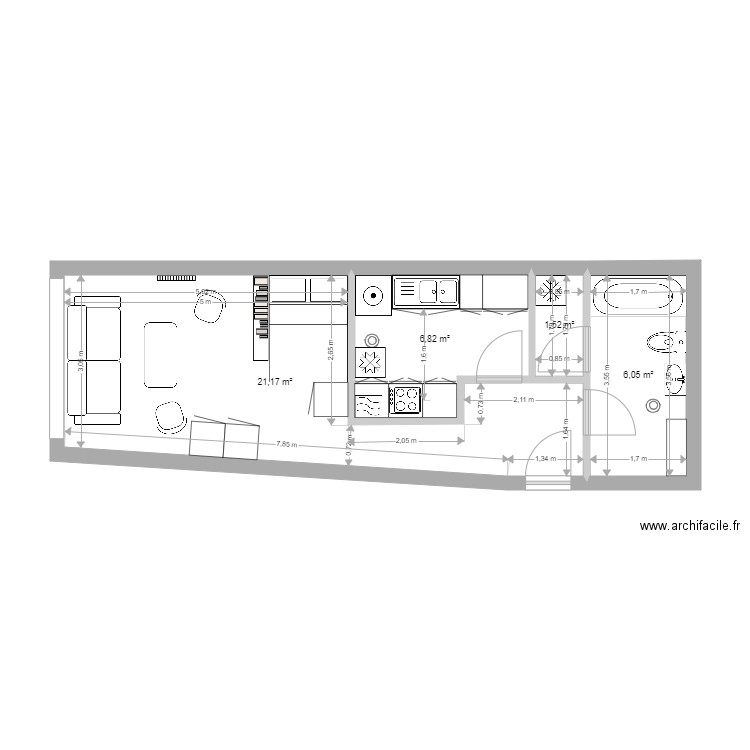 appart Hugo. Plan de 0 pièce et 0 m2