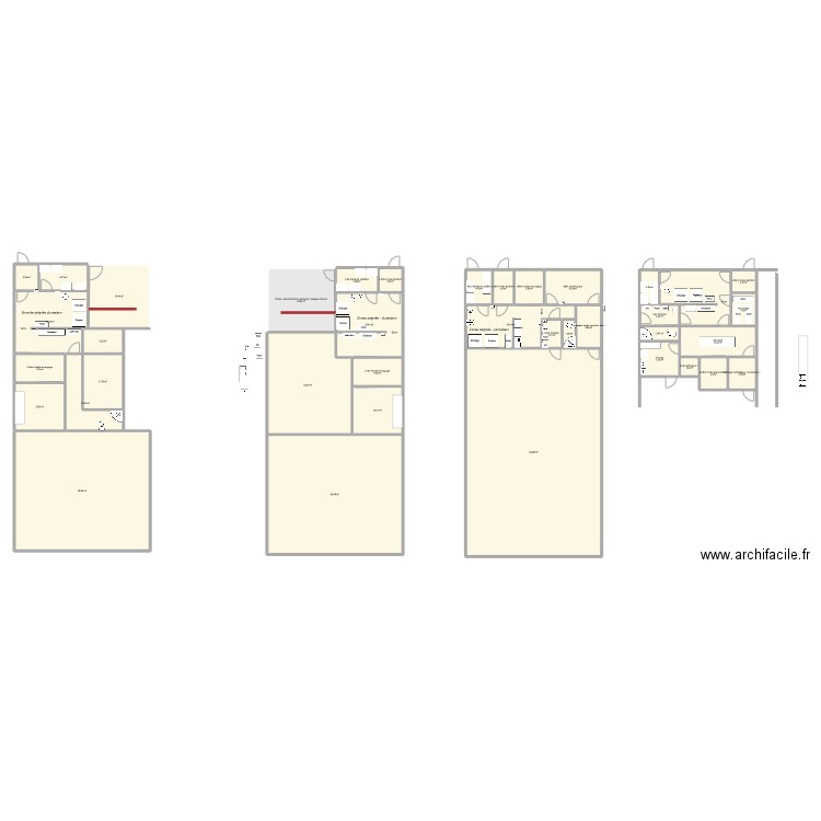 Abattoir 7 rivières. Plan de 38 pièces et 660 m2