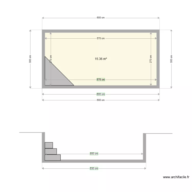 Plan en coupe piscine. Plan de 