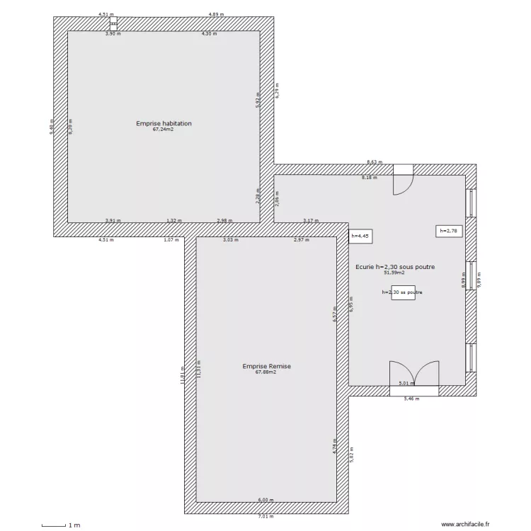 Niveau n-2 - Ecurie. Plan de 