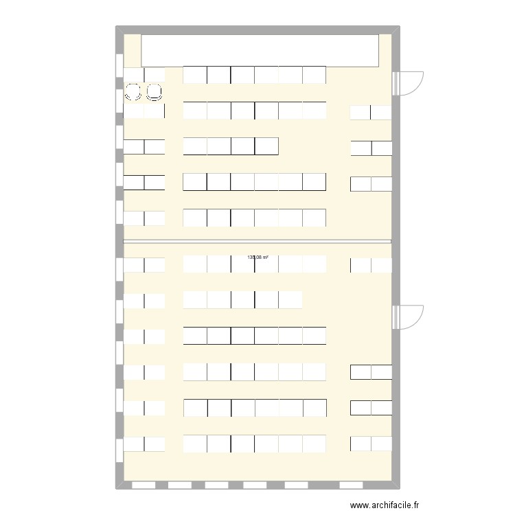 Salle C. Plan de 1 pièce et 135 m2