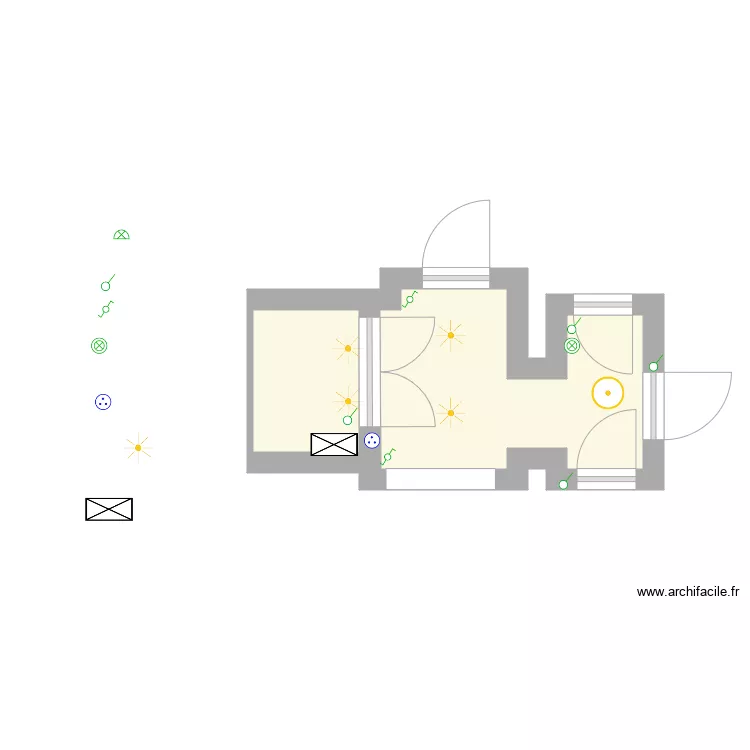 Manoir rdc SAS AMENAGE. Plan de 