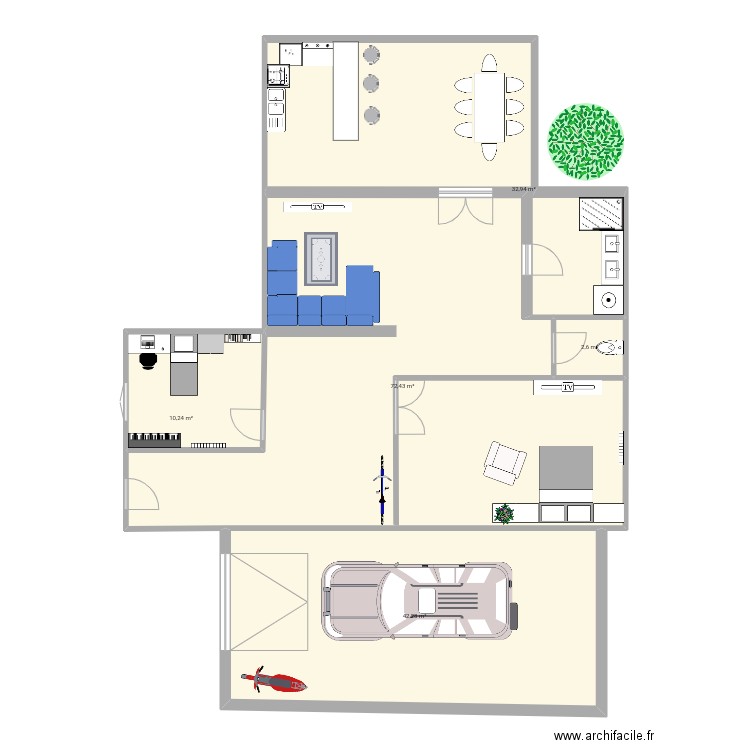 Casa italiano 3. Plan de 5 pièces et 160 m2